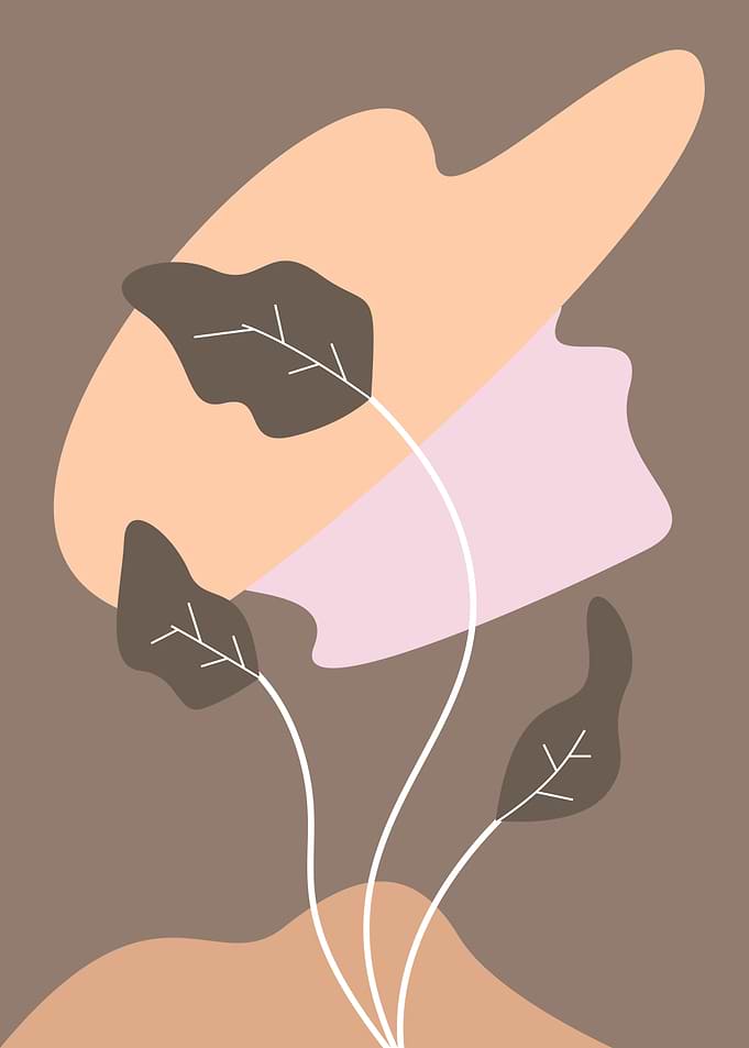 Abstract floral illustration with muted colors