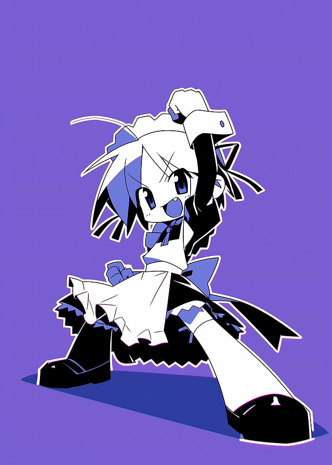 Anime Maid Character Posing