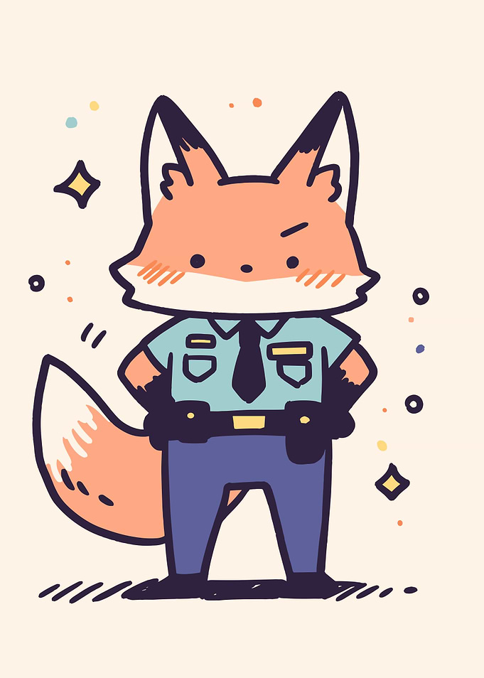 Cute Fox Police Officer