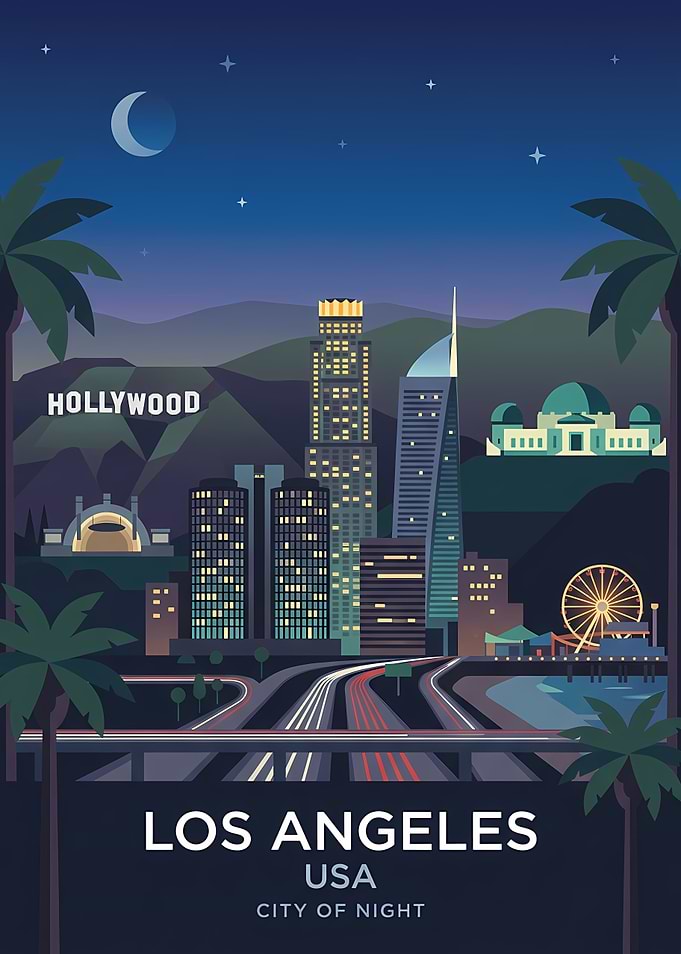 Los Angeles Cityscape at Night