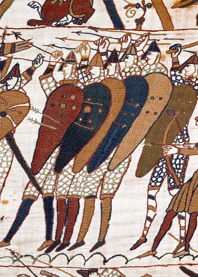 English Warriors at the Battle of Hastings Bayeux Tapestry Scene 51