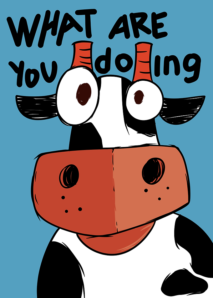 Funny Cow Asking What Are You Doing