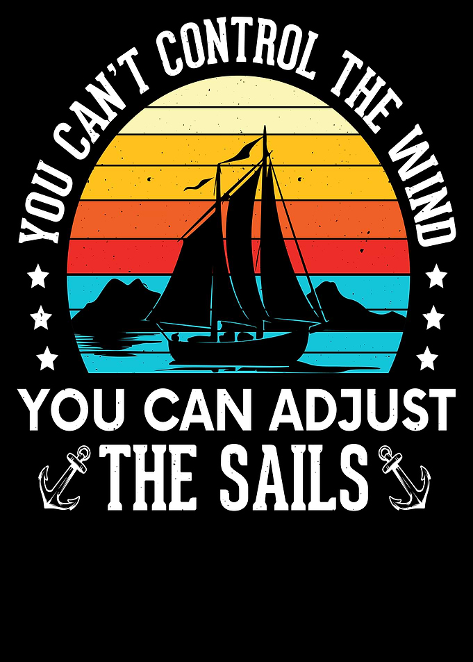 Sailing quote with vintage sunset