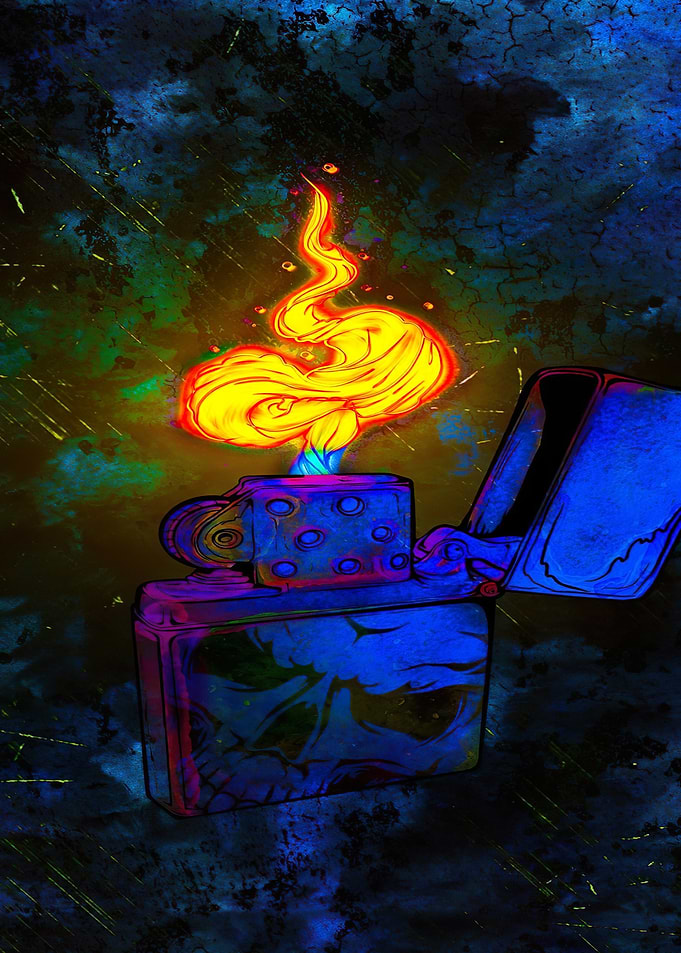 Fiery Skull Lighter
