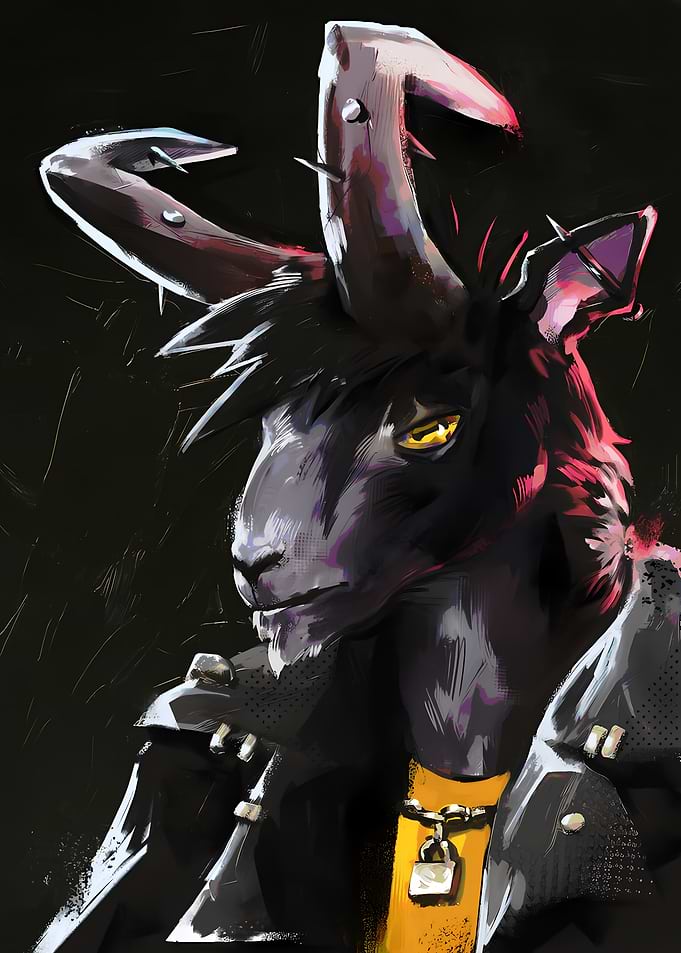 Punk Goat Character Portrait