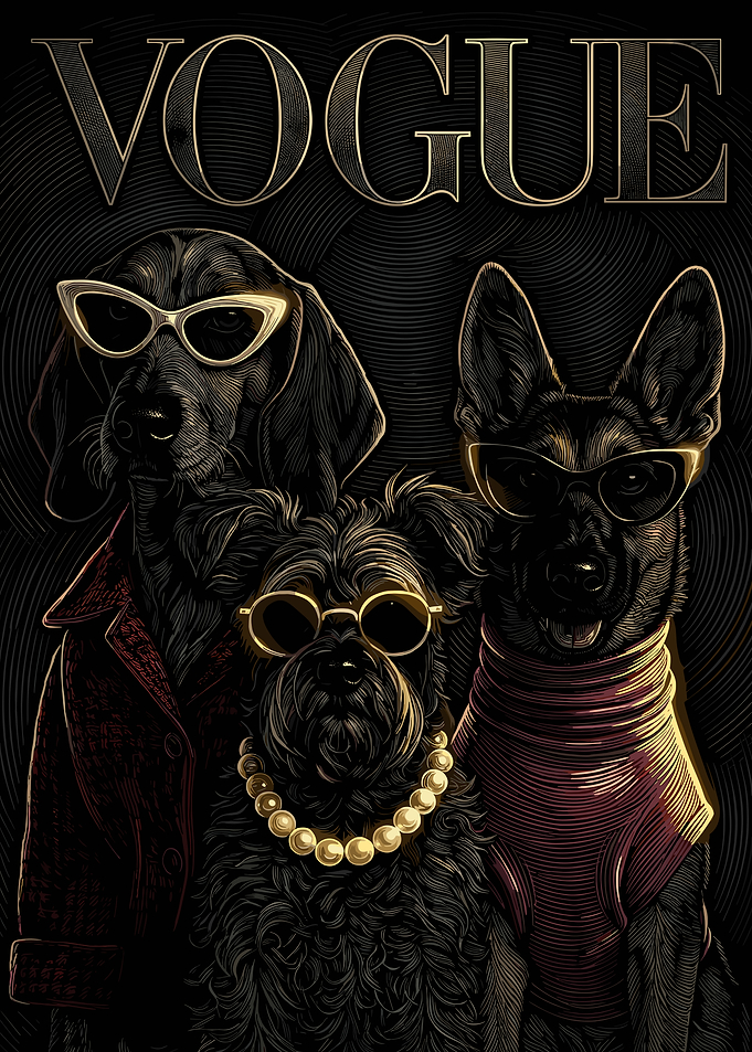 Dogs in Vogue Magazine Cover