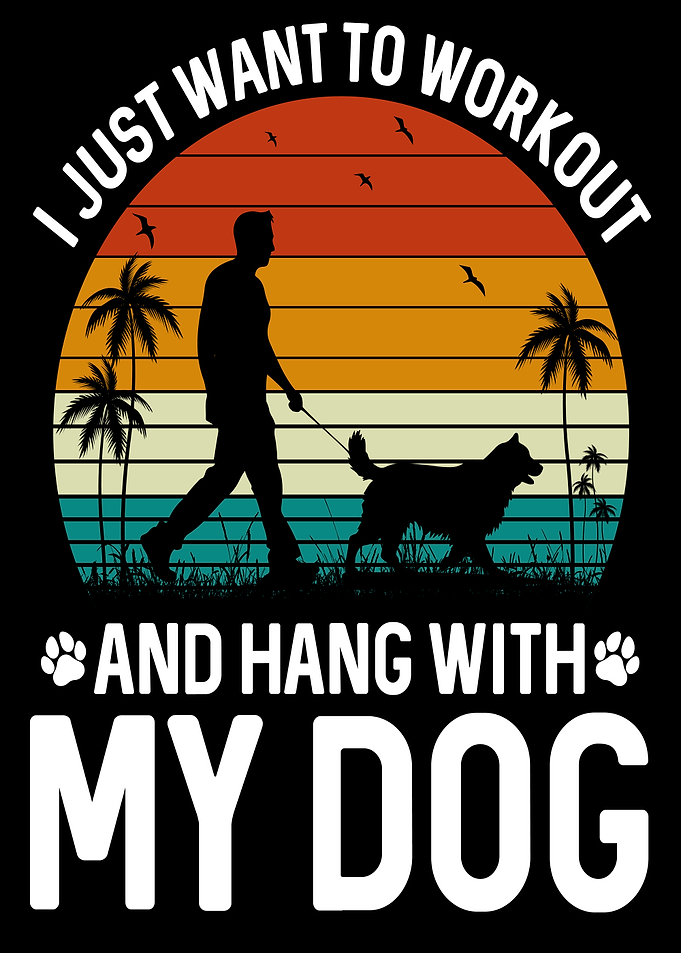 Workout and Hang with My Dog Retro Sunset