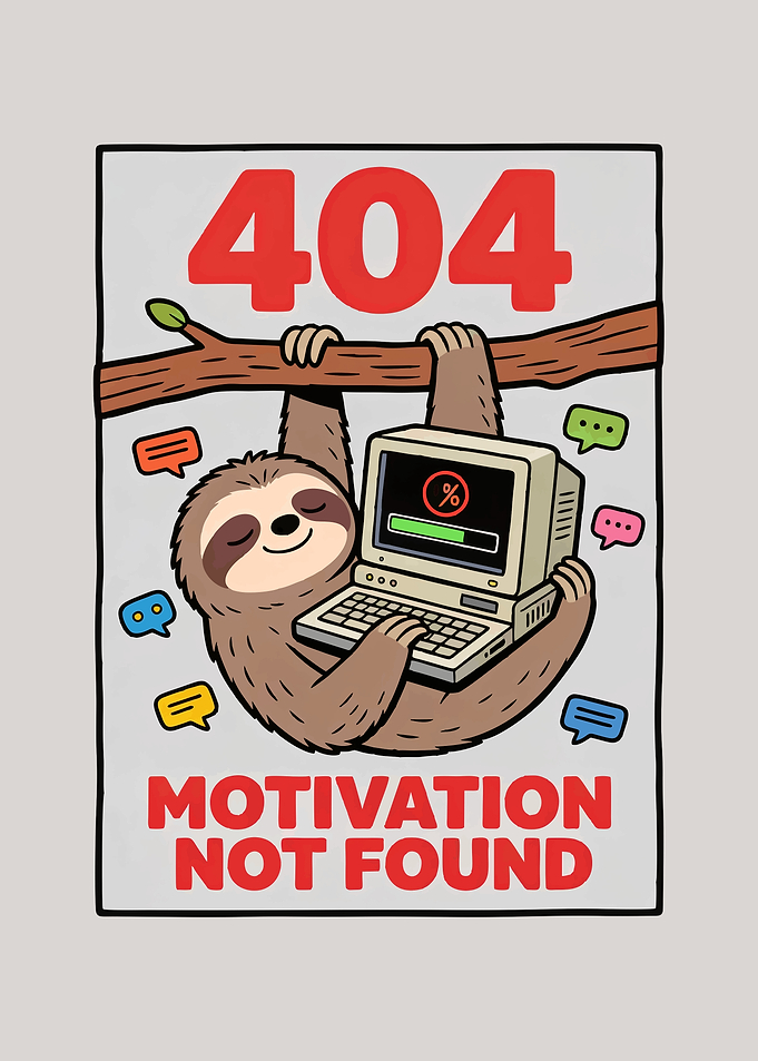 Sloth 404 Motivation Not Found