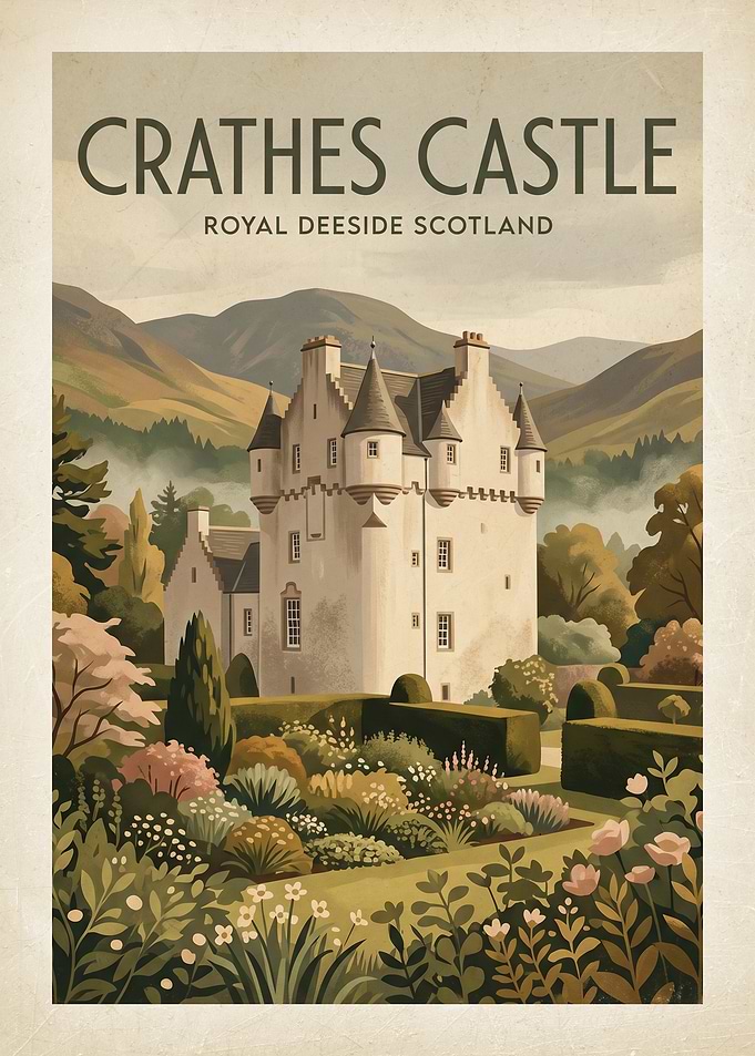 Crathes Castle Vintage Poster