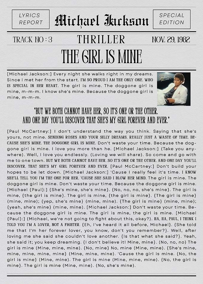 Michael Jackson 'The Girl Is Mine'