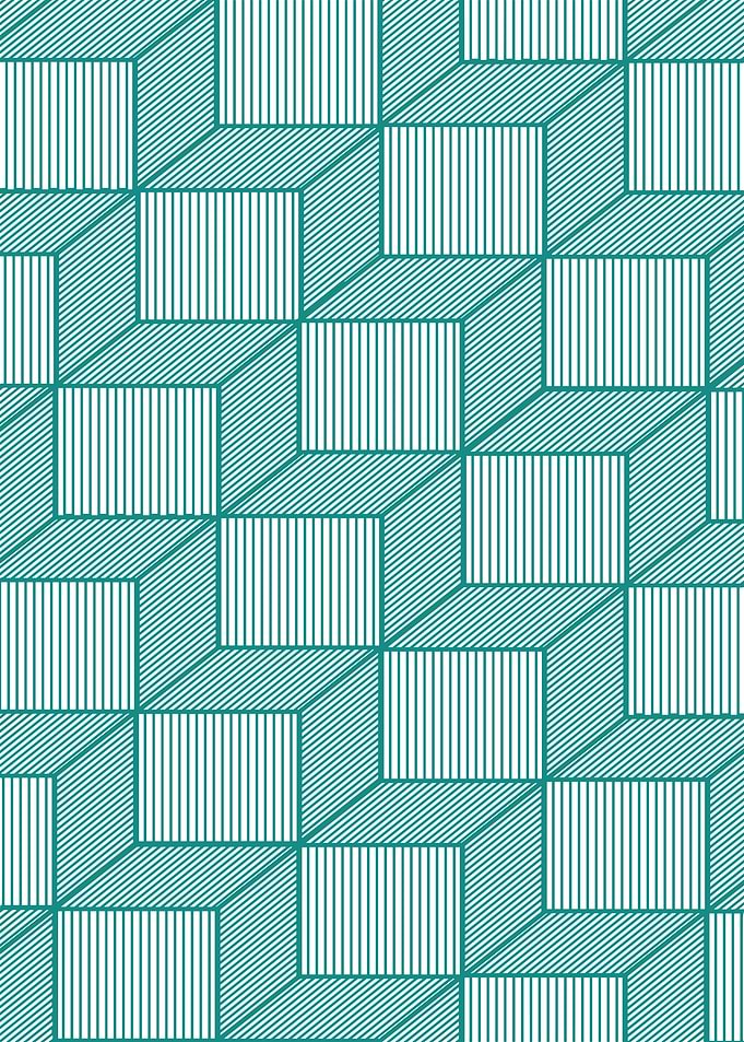 Teal Geometric Optical Illusion Pattern