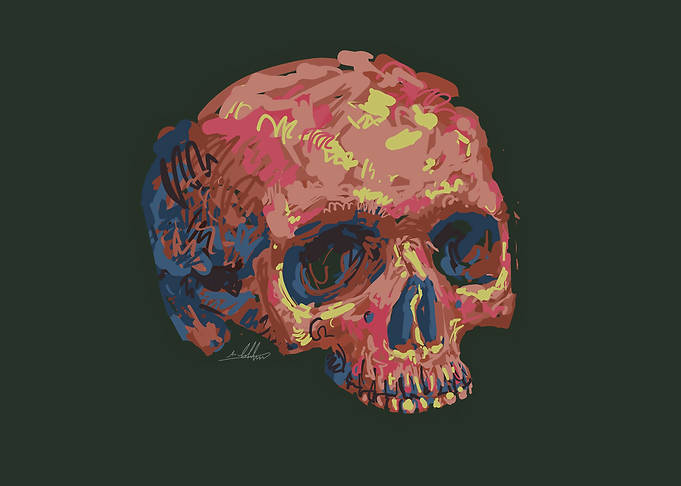 Abstract Skull Painting