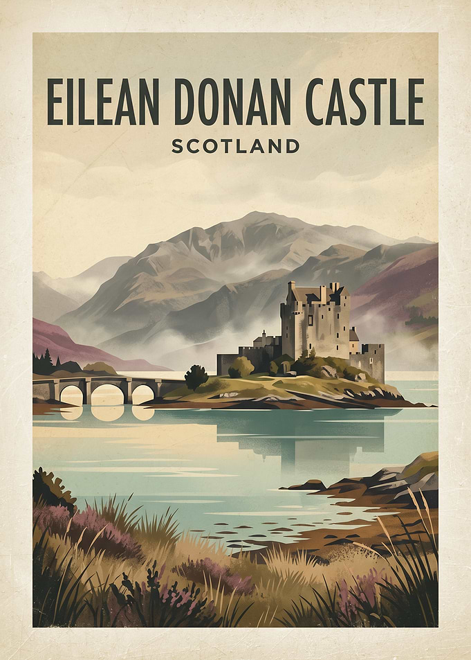 Eilean Donan Castle Vintage Poster