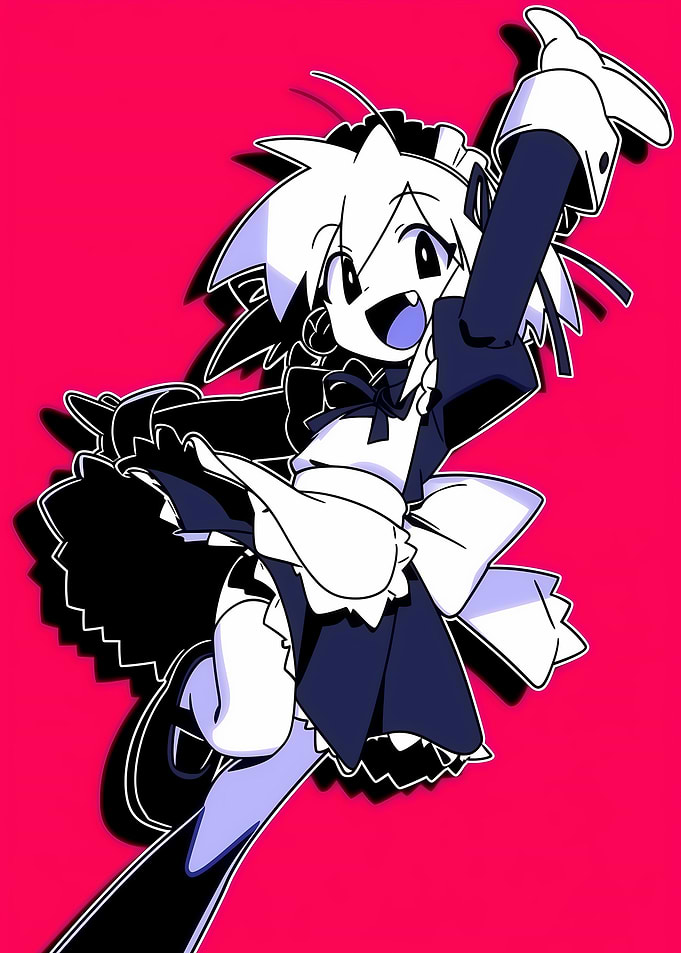 Anime Maid Character Posing
