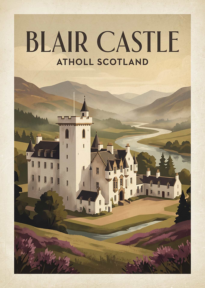 Blair Castle Vintage Travel Poster