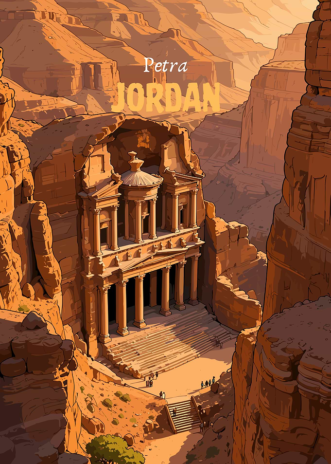 Petra Jordan Travel Poster