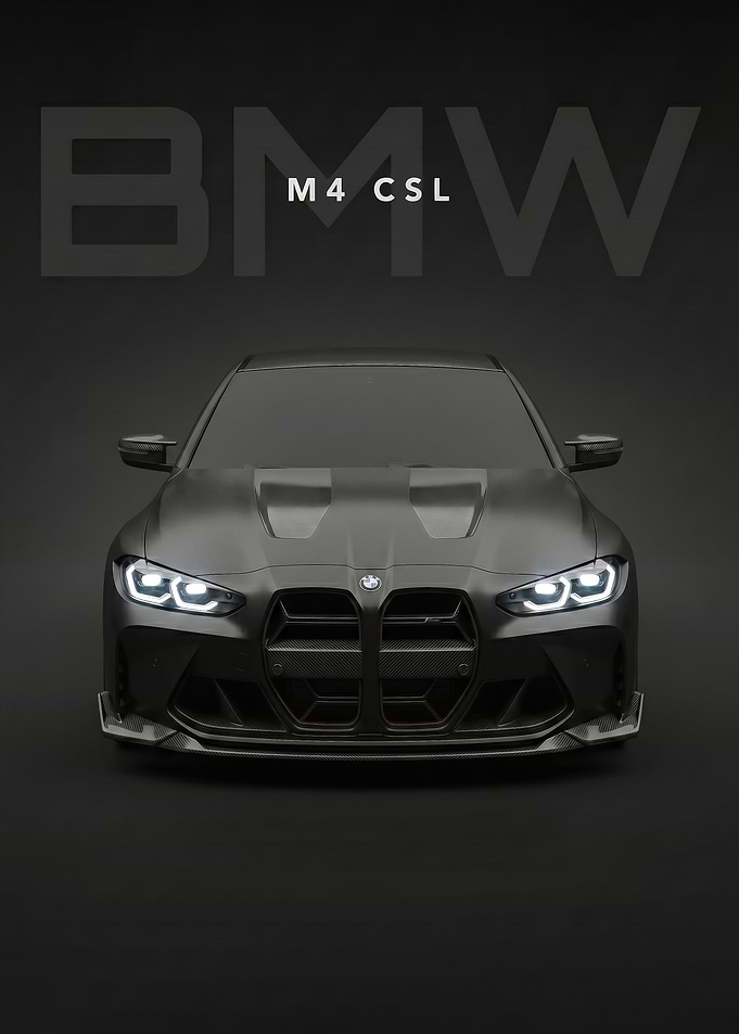 matte black BMW M4 CSL Front View