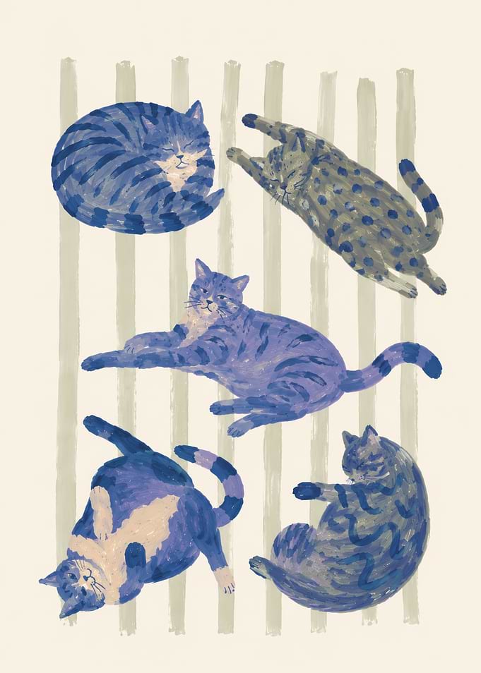 Playful Cats Poster Print