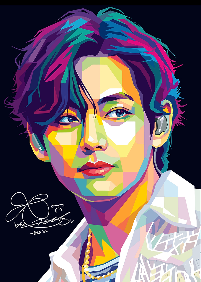 Kim Taehyung Pop Art Portrait