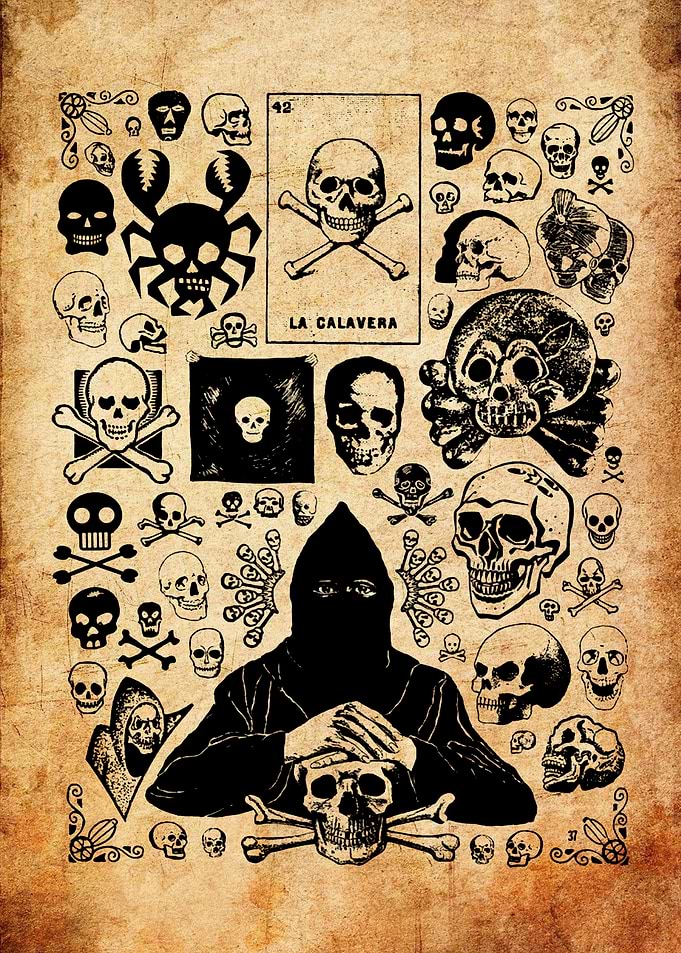 Vintage Skull and Crossbones Collage