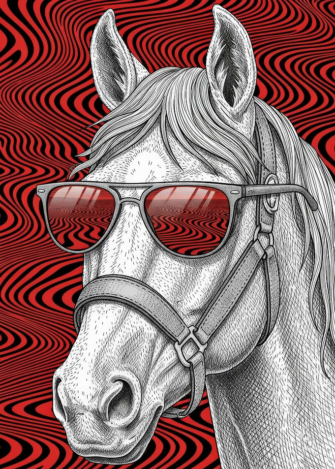 Cool Horse Wearing Sunglasses