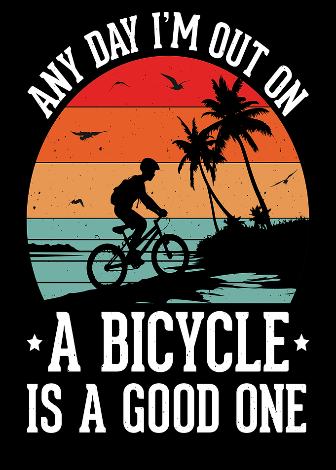 Retro Bicycle Sunset Beach Scene