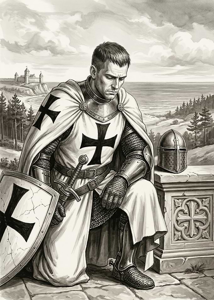 Knight in Armor Kneeling
