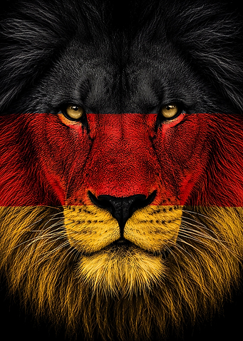 Lion with German Flag Face