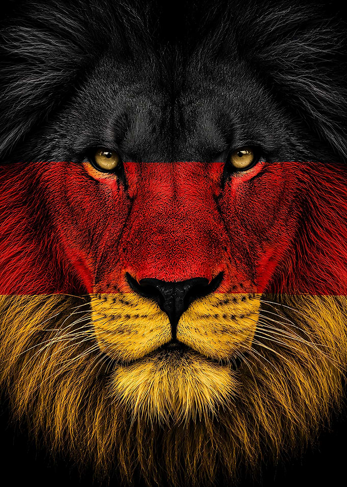 Lion with German Flag Face