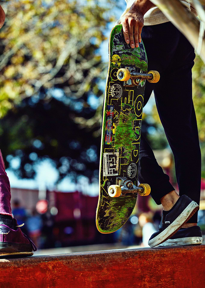 Skateboard Deck Poster — Sticker Bomb Close Up Wall Art, Skate Culture Street Print