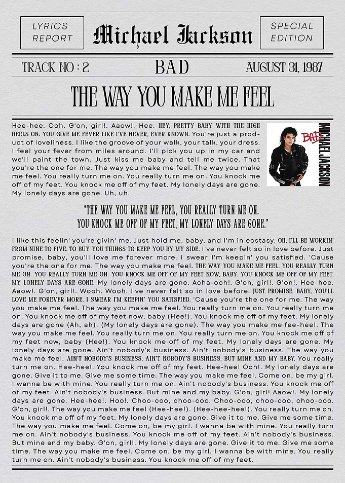 Michael Jackson 'The Way You Make Me Feel'