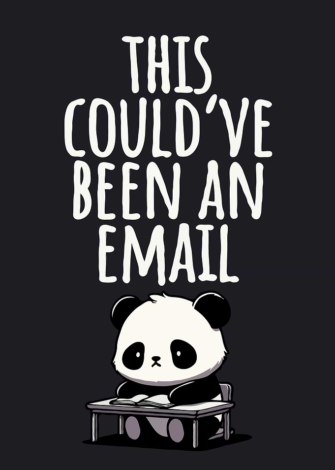 Panda at Desk - This Could Have Been An Email