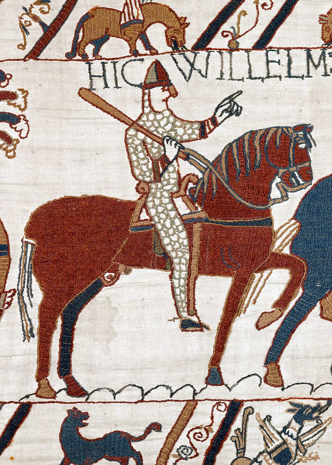 William Speaks to his Knights at the Battle of Hastings Bayeux Tapestry Scene 51