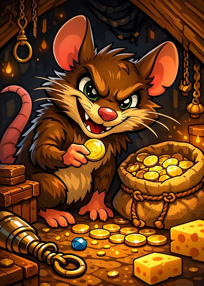 Mischievous Mouse with Treasure
