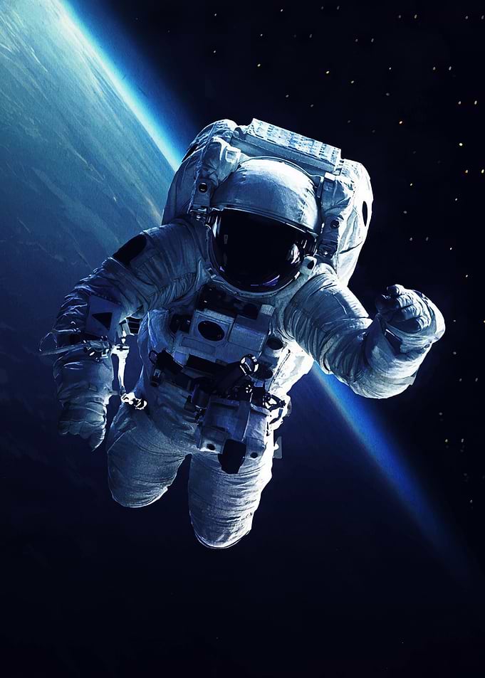 Astronaut floating in space