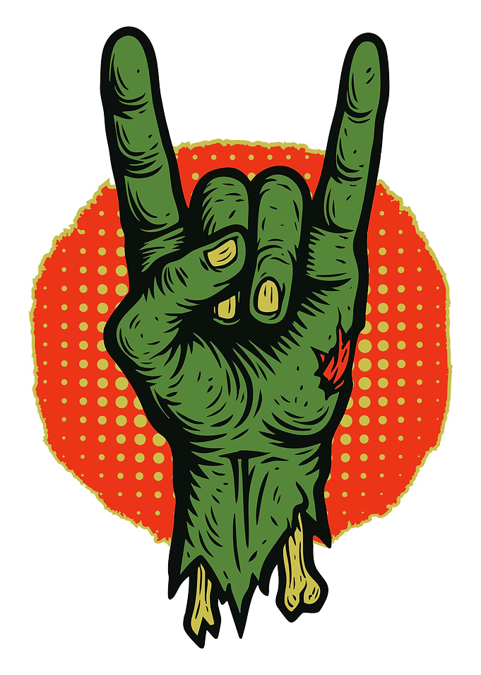 Zombie Hand Rocks On