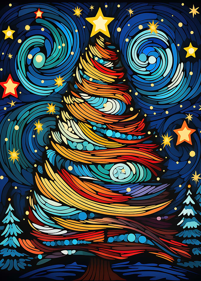 Starry Night Christmas Tree