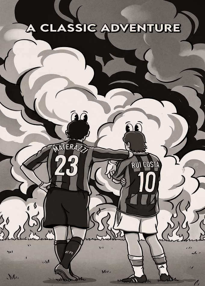 Football Players in Smoke