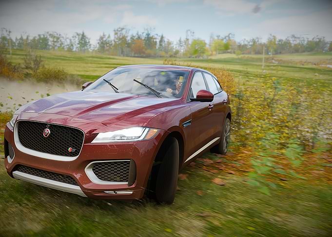 Jaguar F-Pace driving off-road