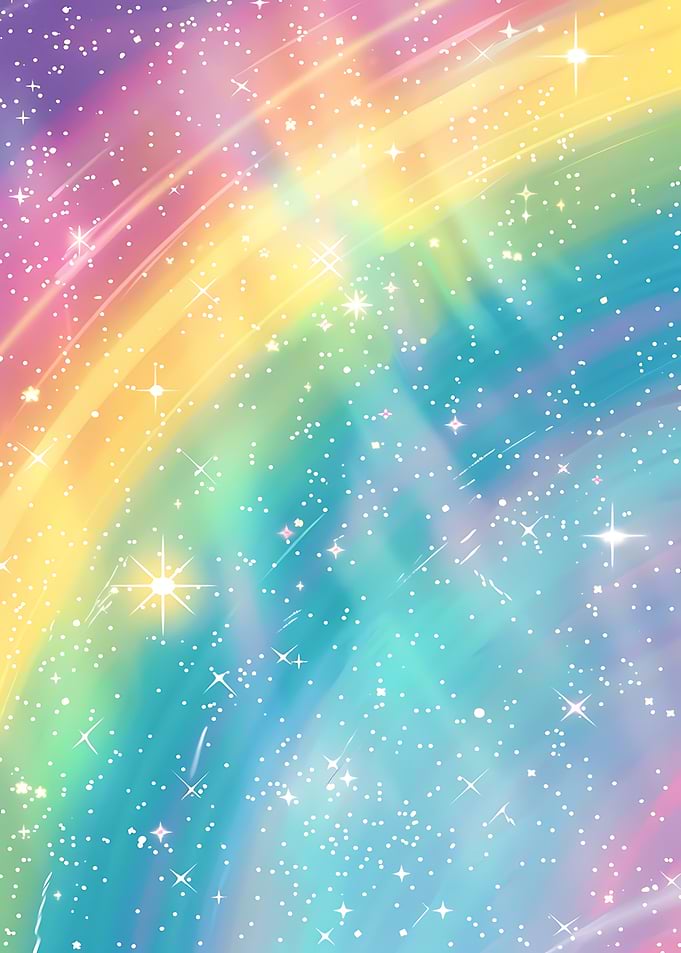 Sparkling Rainbow Galaxy Background