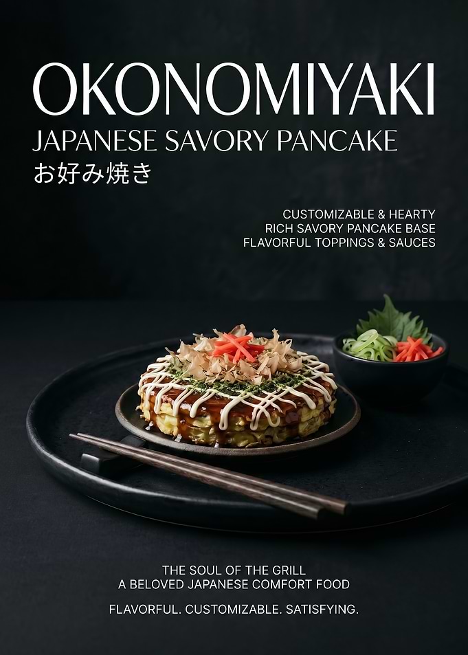 Okonomiyaki Japanese Savory Pancake poster