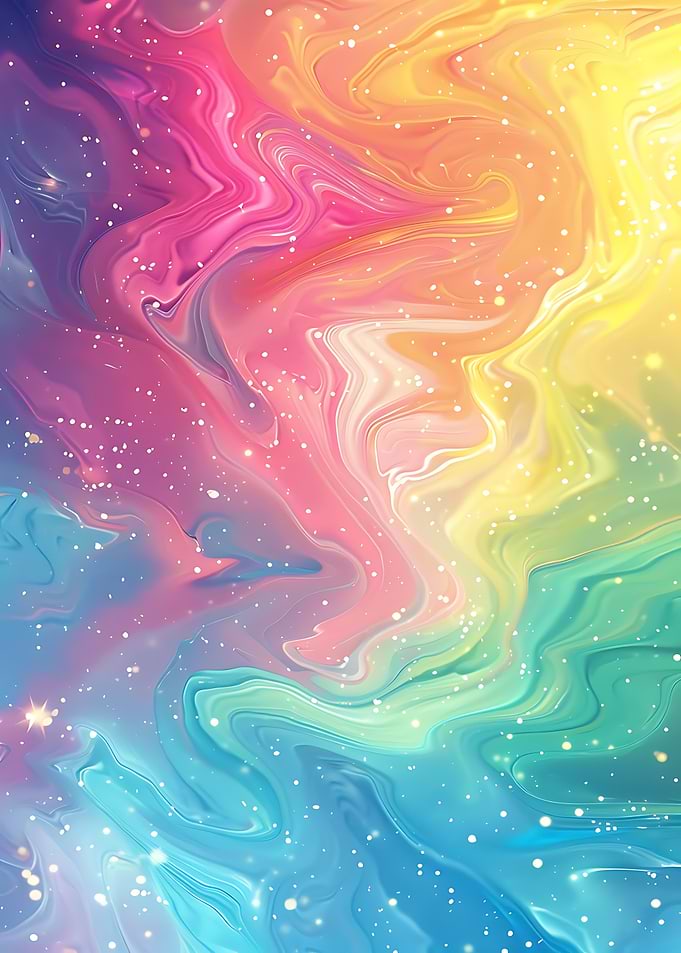 Rainbow Marble Swirl with Glitter