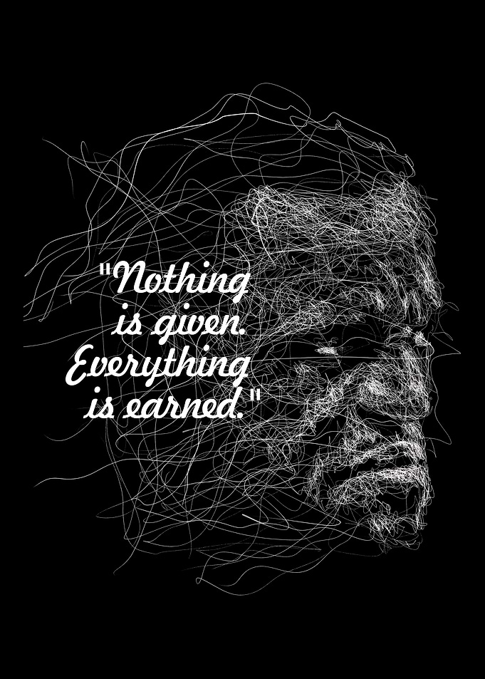 Inspirational Quote with Abstract Portrait