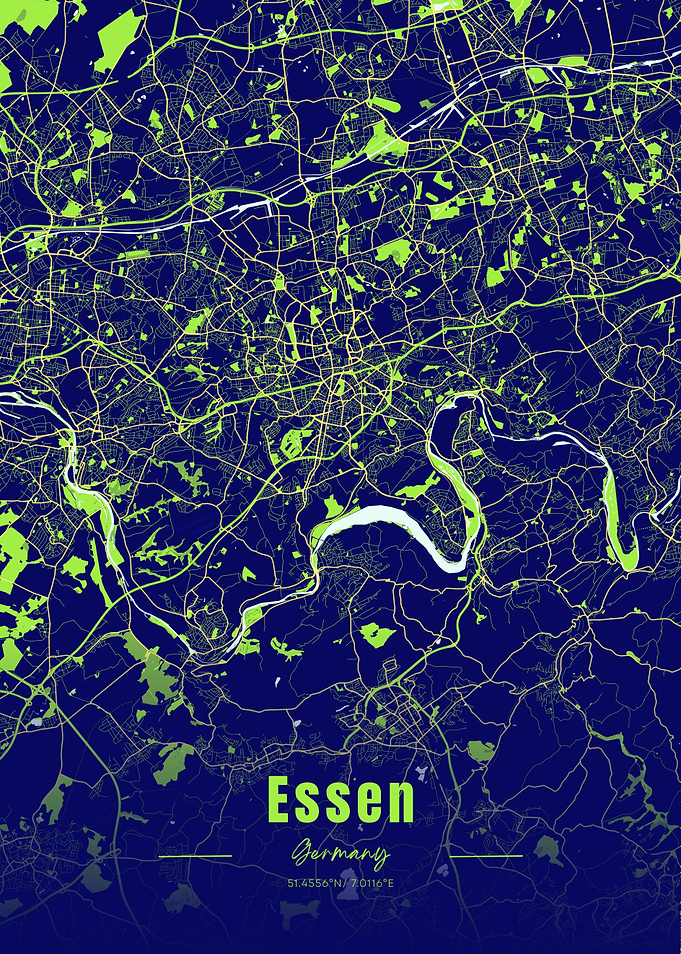 Essen Germany Map Art