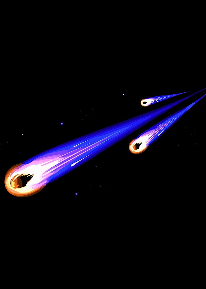 Comets Streaking Through Space