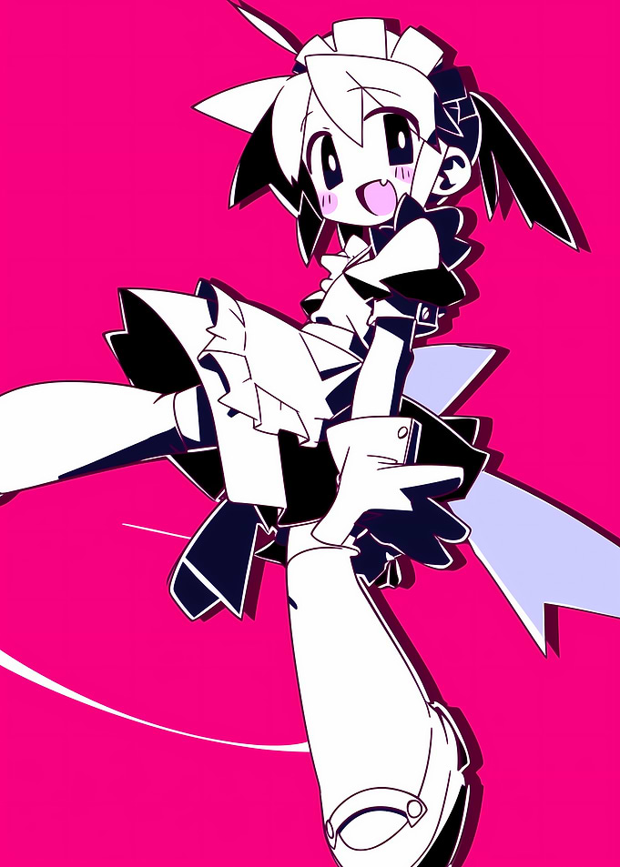 Anime Maid Character with Pink Background