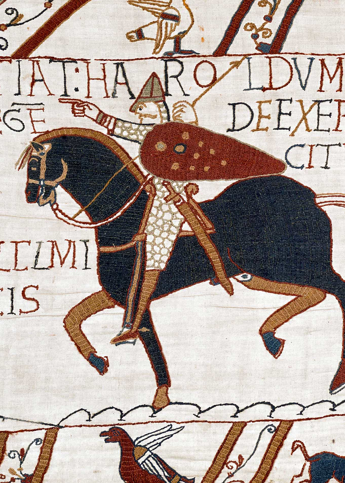 A Messenger Tells Harold about William's Army Bayeux Tapestry Scene 50