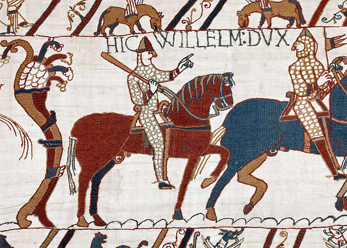William Speaks to his Knights at the Battle of Hastings Bayeux Tapestry Scene 51