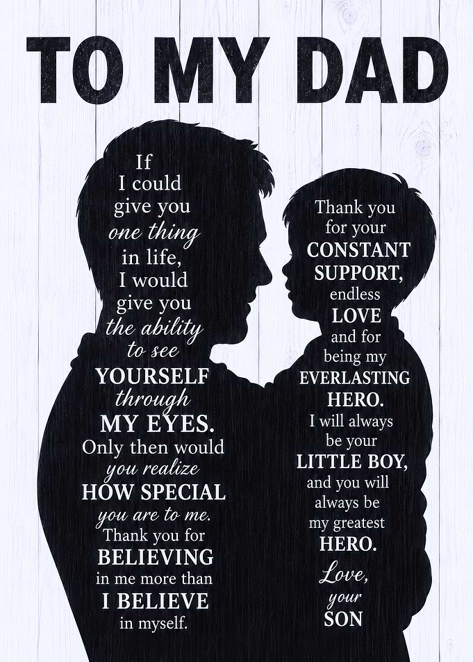Dad and Son Silhouette with Text