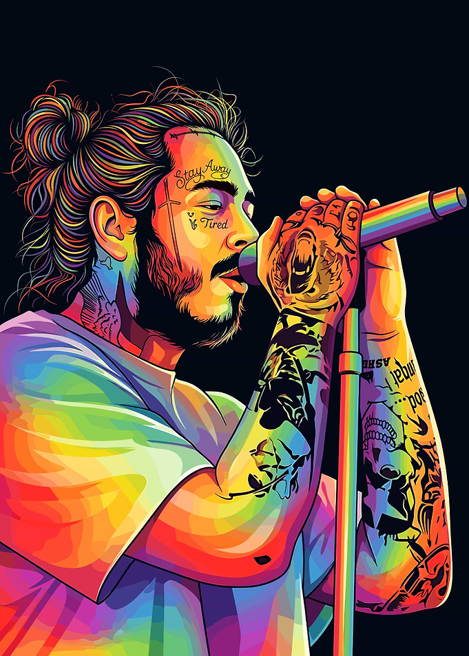 Post Malone Rainbow Pop Art